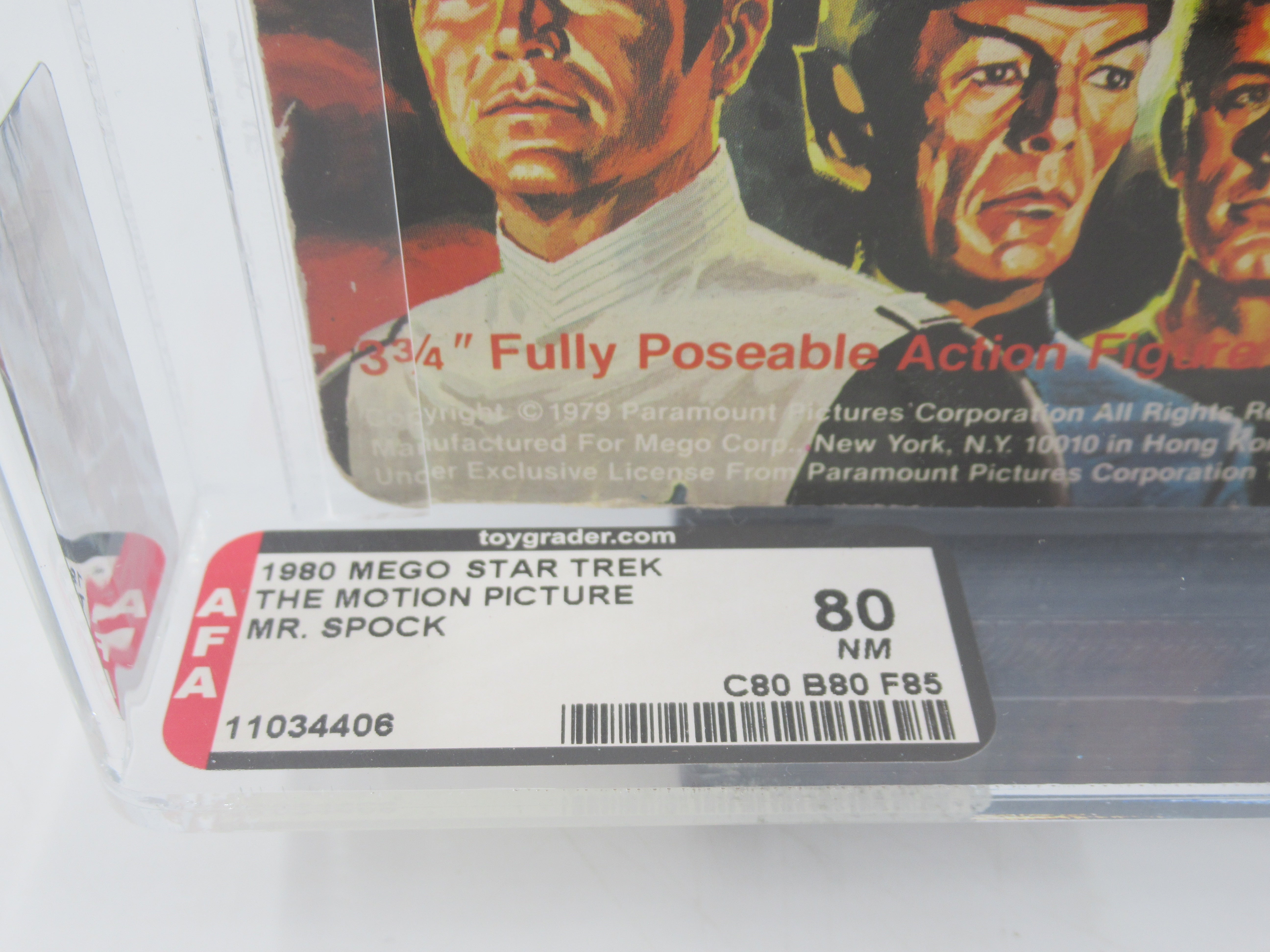 STAR TREK Mr. Spock Graded Action Figure (AFA 80 NM) - Mego Corp. (1980) Vintage Toy
